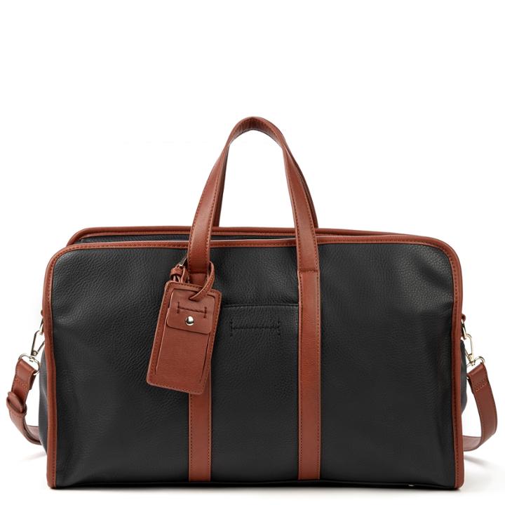 Sole Society Sole Society Doxin Vegan Leather Retro Weekender - Black/cognac-one Size