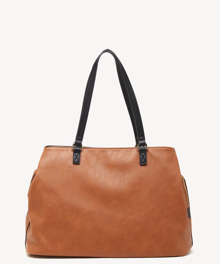 Sole Society Women's Miller Over Vegan Tote New Cognac Vegan Leather From Sole Society
