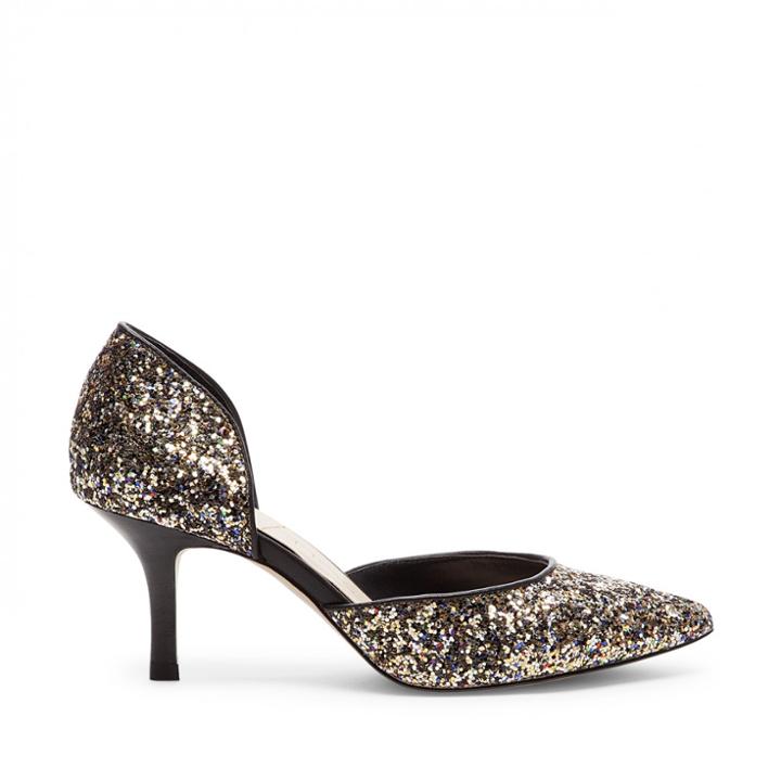 Sole Society Sole Society Reymina Dorsay Pump - Black Multi Glitter-5.5