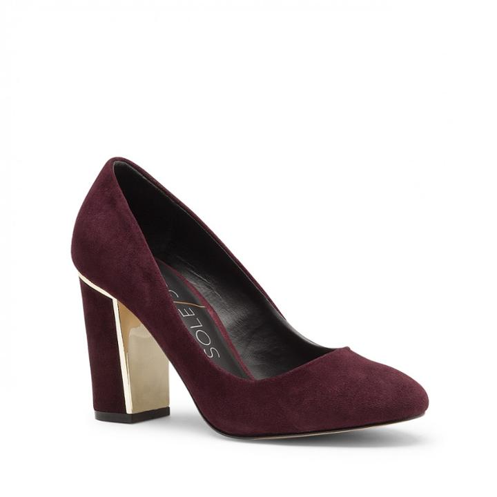 Sole Society Sole Society Calder Block Heel Pump - Eggplant-5.5