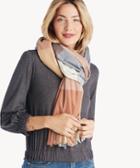 Sole Society Women's Window Pane Scarf Plaid With Fringe Blush Combo From Sole Society