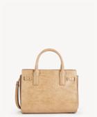 Sole Society Sole Society Estella Medium Satchel Exotic Vegan Bag Camel Leather