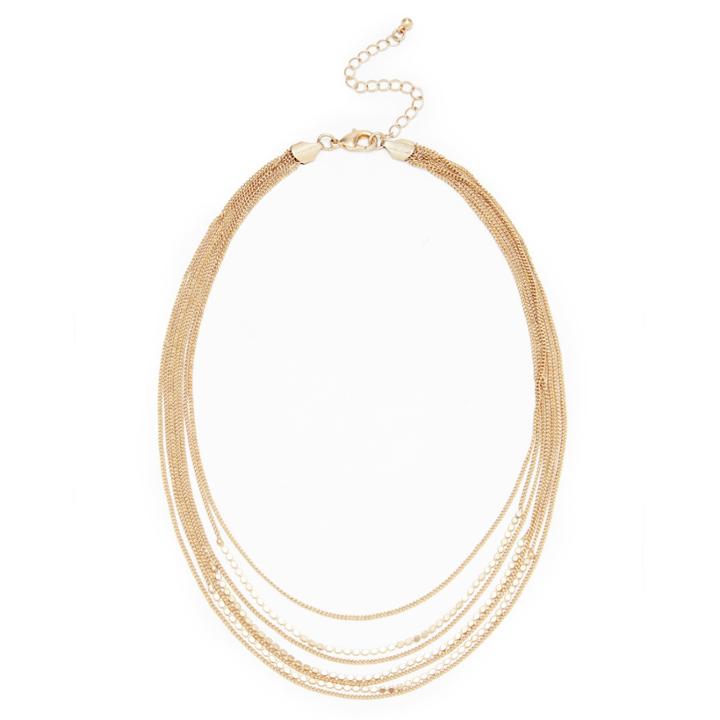 Sole Society Sole Society Mini Discs Layered Necklace - Gold-one Size
