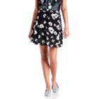 Cece Cece Floral Jacquard Pleat Mini Skirt - Rich Black-0