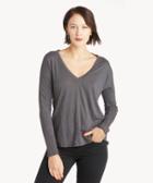 La Made La Made Women's Samara Long Sleeve Tee In Color: Raven Size Xs From Sole Society
