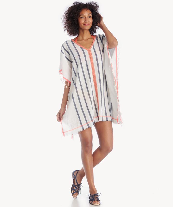 Sole Society Sole Society Stripe Cover Up Multi One Size Os Cotton Poly