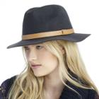 Sole Society Sole Society Wide Brim Fedora With Band - Heathered Wine