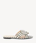 Sole Society Sole Society Matty Abstract Bow Slides Cream Black Size 5 Fabric