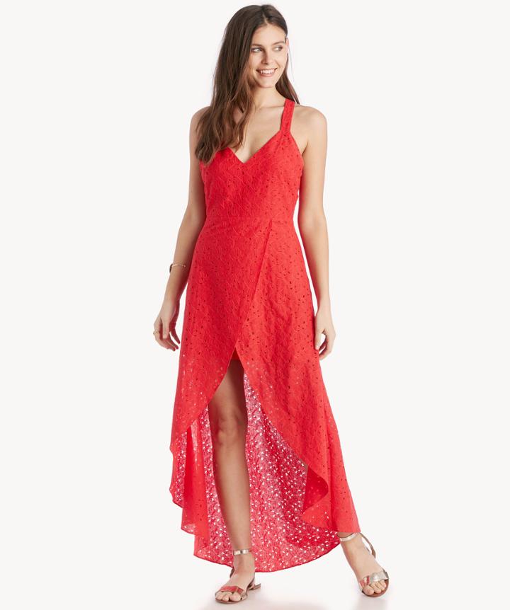J.o.a. J.o.a. Lace Tulip Hem Open Back Dress