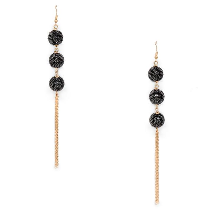 Sole Society Sole Society Duster Drop Earrings - Gunmetal Combo-one Size