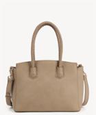 Sole Society Sole Society Lexington Whipstitch Handle Satchel Bag Taupe Vegan Leather