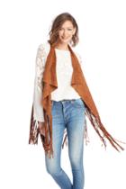 Sole Society Sole Society Suedette Vest With Fringe