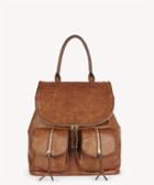 Sole Society Women's Emery Vegan Leather Backpack With Front Pockets Brown One Size From Sole Society