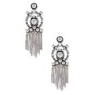 Sole Society Sole Society Crystal Fringe Statement Earring - Silver