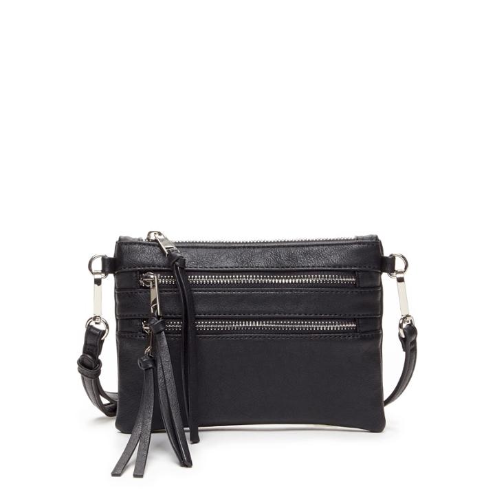 Sole Society Sole Society Camilla Vegan Zipper Crossbody - Black-one Size