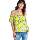 1. State 1. State Cold Shoulder Flounce Sleeve Top - Yellow Star