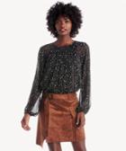 1. State 1. State L/s Blouse W/ Smocking And Cutouts Rich Black Size Medium From Sole Society
