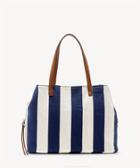 Sole Society Sole Society Millie Printed Oversize Tote Navy Cream Faux Leather Woven Fabric