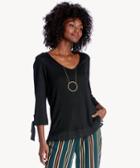 Sanctuary Sanctuary Sylvie Tie Sleeve Tee Black Size Extra Small Poly Blend From Sole Society