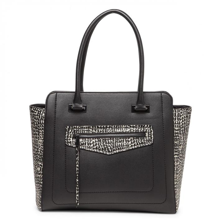 Sole Society Sole Society Annaleigh Exotic Structured Tote - Black Multi-one Size