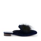 Sole Society Sole Society Cleona Feather Pom-pom Slide - Navy