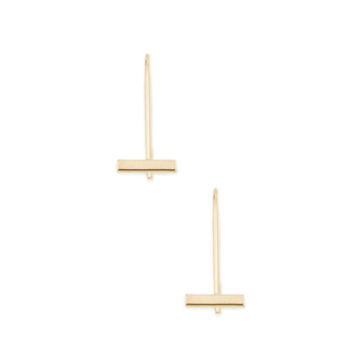Sole Society Sole Society Dainty Bar Drop Earrings - Gold
