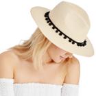 Sole Society Sole Society Straw Panama Hat W/ Poms - Natural