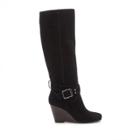 Sole Society Sole Society Valentina Wedge Boot - Black Suede-7