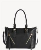 Sole Society Women's Girard Zippered Satchel With Braided Tassels In Color: New Black Bag Faux Leather From Sole Society
