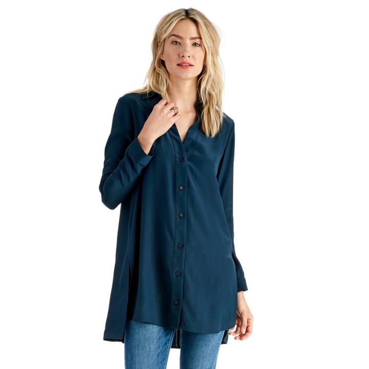 Stylesaint Stylesaint Silk Pleat Back Tunic - Navy