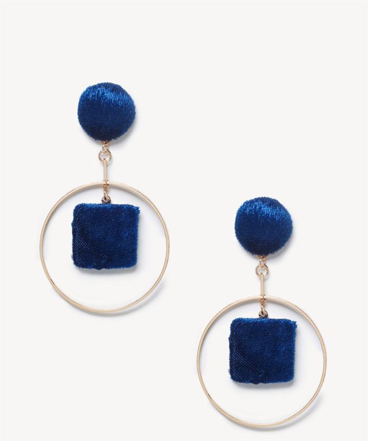 Sole Society Sole Society Le Gala Velvet Statement Earrings Sapphire Blue One Size Os