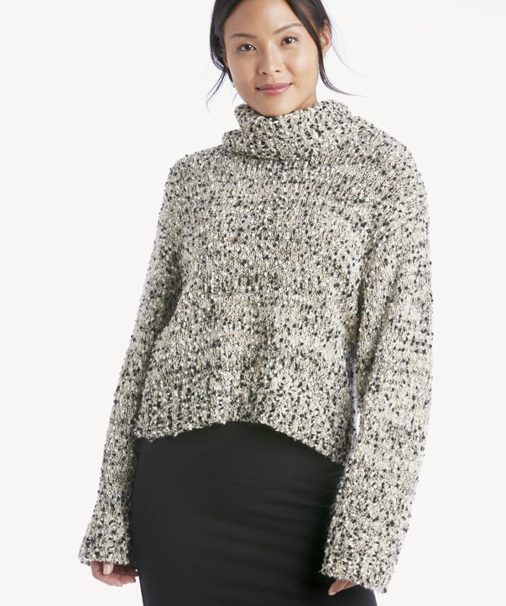Moon River Moon River Women's Marled Cocoon Sweater In Color: Oatmeal Multi Size Xs From Sole Society