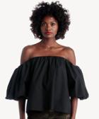 1. State 1. State Strapless Voluminous Sleeve Poplin Top Rich Black Size Small From Sole Society