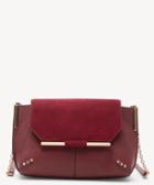 Sole Society Women's Chusy Crossbody Bag Genuine Suede Mix Red Heather Vegan Leather Genuine Suede From Sole Society