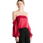 1. State 1. State Off Shoulder Voluminous Sleeve Blouse - Persian Red-xs
