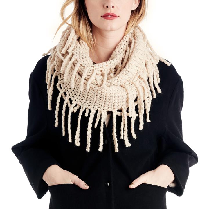 Sole Society Sole Society Chunky Fringe Scarf - Oatmeal