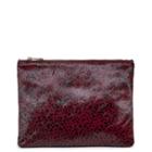 Sole Society Sole Society Dolce Genuine Haircalf Foldover Clutch - Oxblood Combo