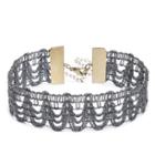 Sole Society Sole Society Thick Metallic Choker - Pewter