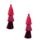 Sole Society Sole Society Ombre Fringe Tassel Earring - Oxblood Combo