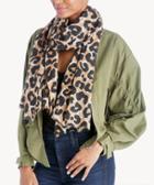 Sole Society Sole Society Cheetah Print Oversize Scarf Brown One Size Viscose Twill