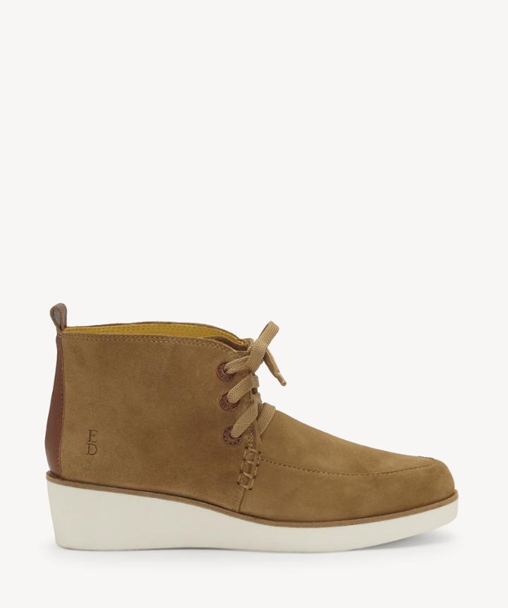 Ed Ellen Degeneres Ed Ellen Degeneres Women's Santero Wedges Lace Up Sneakers Stonewash Size 5 Suede From Sole Society