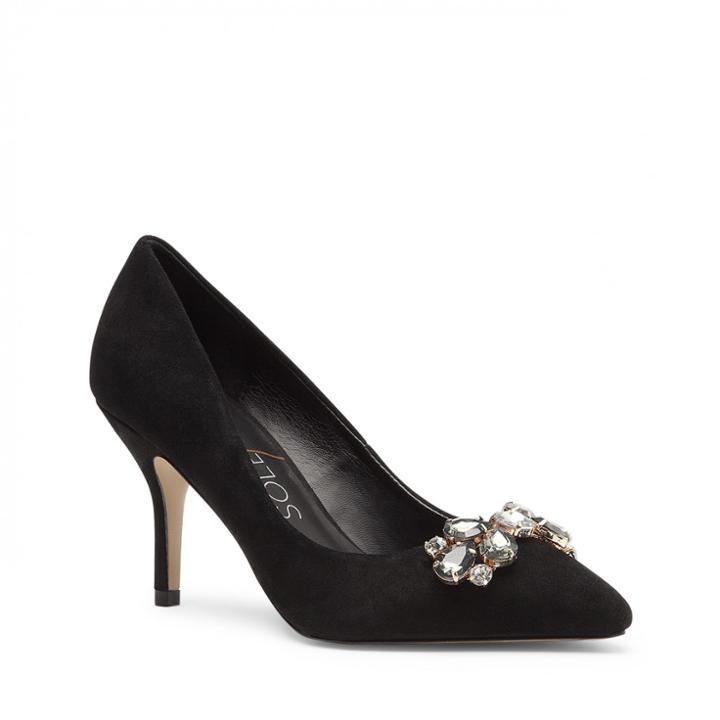 Sole Society Sole Society Eri Jeweled Pointed Toe Pump - Black