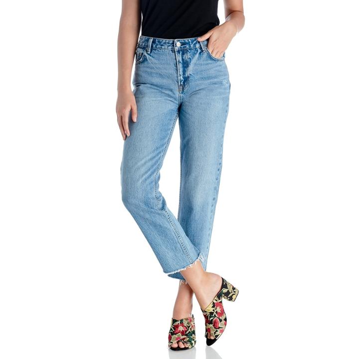 Evidnt Evidnt Medium Wash Girlfriend Denim Pants - Denim Blue-26