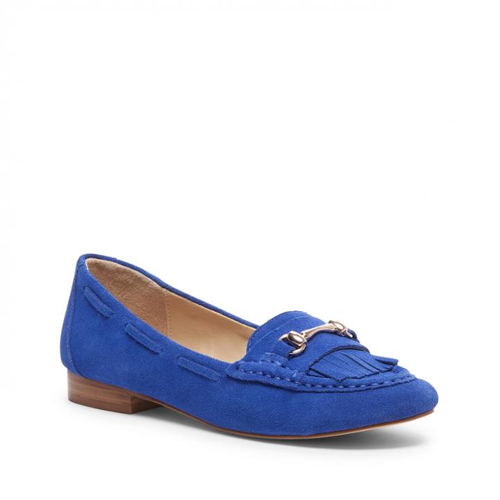 Sole Society Sole Society Ellison Suede Loafer - Bright Blue-8.5