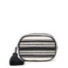 Sole Society Sole Society Finn Woven Makeup Pouch W/ Tassel - Black White Multi