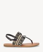 Lucky Brand Lucky Brand Akereli Flats Sandals Black/natural Size 5 Leather Rafia From Sole Society