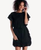 Moon River Moon River Frill Edge Tunic With Waist Tie Black Size Extra Small From Sole Society