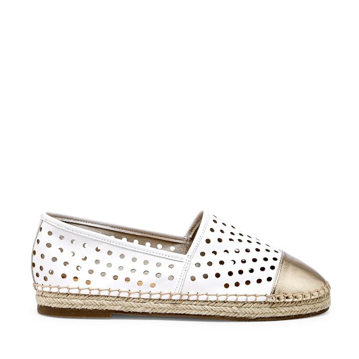 Sole Society Sole Society Elodie Perforated Espadrille - White Soft Gold