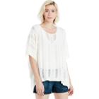 Sole Society Sole Society Sheer Cable Knit Poncho - Ivory