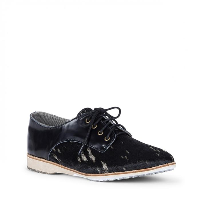 Rollie Rollie Derby Pony Hair Sneaker - Black Leather Cow Print-5